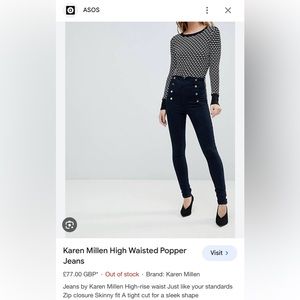 Karen Millen high waisted popper jeans